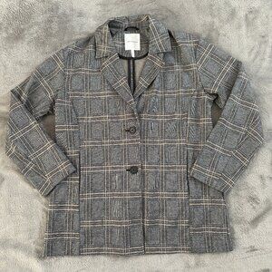 Avec Les Filles Plaid Oversized Blazer Jacket Women's LARGE